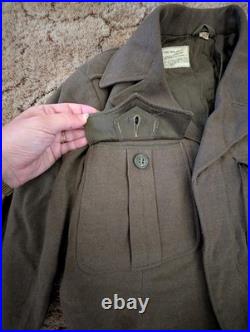 Original 1944 WWII US Army Ike Jacket 38R Wool Military 10th Air Force Patch