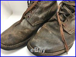 Original AUTHENTIC Pair WW2 WWII US Army Combat Boots Double Buckle (RF750)