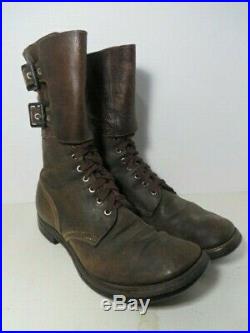 Original AUTHENTIC Pair WW2 WWII US Army Combat Boots Double Buckle sz10 1/2
