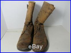 Original AUTHENTIC Pair WW2 WWII US Army Combat Boots Double Buckle sz9 named