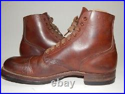 Original BQMD GI cap toe ANKLE BOOTS US Army WW2 sz 9.5 A vintage WWII shoes #2