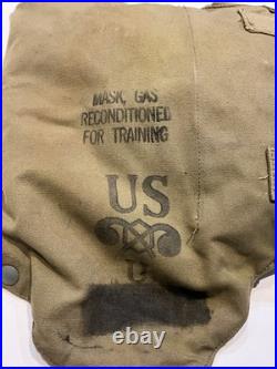 Original Dated 1942 WWII US Army M3A1 Service Respirator Converted for Training