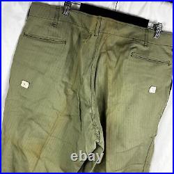 Original Deadstock WWII US Army HBT Herringbone Pants Trousers Dungarees size 44