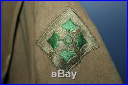 Original Early WW2 U. S. Army 4th ID Officers Jeep Wool Uniform Coat, 1942 Dated