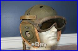 Original Early WW2 U. S. Army M-38 Tankers Helmet withGoggles, Complete & Excellent