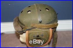 Original Early WW2 U. S. Army M-38 Tankers Helmet withGoggles, Complete & Excellent