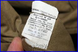 Original Early WW2 U. S. Army OD Wool Overcoat, 1942 d, withGI Stamps