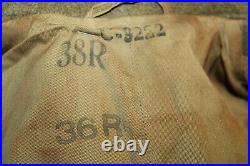 Original Early WW2 U. S. Army OD Wool Overcoat, 1942 d, withGI Stamps