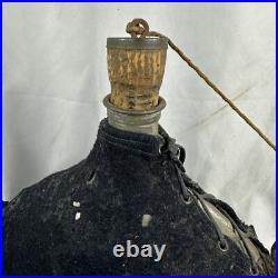 Original French M35 WWII Army Canteen Bidon Blue Wool cover & strap