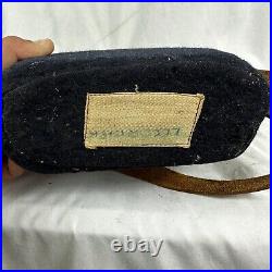 Original French M35 WWII Army Canteen Bidon Blue Wool cover & strap