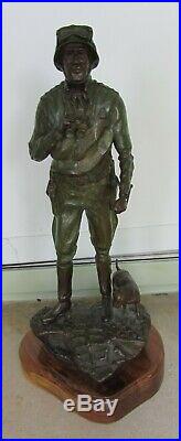 Original General Patton ARMY GREEN WWII BRONZE SCULPTURE by AUSTIN DEUEL