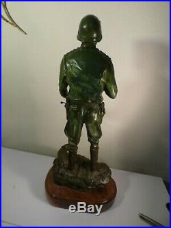 Original General Patton ARMY GREEN WWII BRONZE SCULPTURE by AUSTIN DEUEL