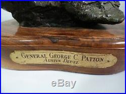 Original General Patton ARMY GREEN WWII BRONZE SCULPTURE by AUSTIN DEUEL