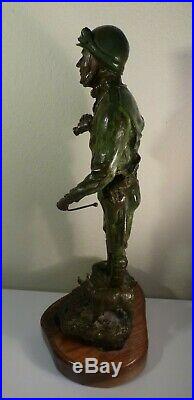 Original General Patton ARMY GREEN WWII BRONZE SCULPTURE by AUSTIN DEUEL