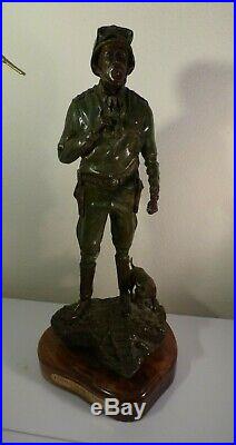 Original General Patton ARMY GREEN WWII BRONZE SCULPTURE by AUSTIN DEUEL