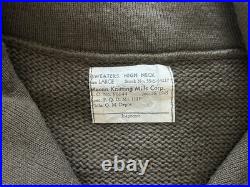 Original, Jan. 1945 dated LARGE WWII US ARMY OD High Neck Henley Wool Sweater Original, Jan. 1945 dated LARGE WWII US ARMY OD High Neck Henley Wool Sweater