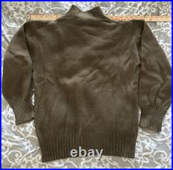 Original, Jan. 1945 dated LARGE WWII US ARMY OD High Neck Henley Wool Sweater Original, Jan. 1945 dated LARGE WWII US ARMY OD High Neck Henley Wool Sweater