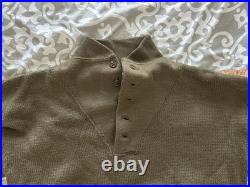 Original, Jan. 1945 dated LARGE WWII US ARMY OD High Neck Henley Wool Sweater Original, Jan. 1945 dated LARGE WWII US ARMY OD High Neck Henley Wool Sweater