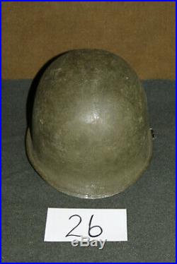 Original Late WW2/Korean War Front Seam U. S. Army M1 Helmet withPara Straps