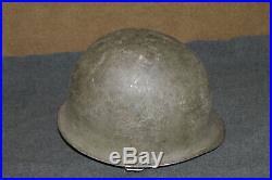 Original Late WW2/Korean War Front Seam U. S. Army M1 Helmet withPara Straps