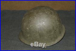 Original Late WW2/Korean War Front Seam U. S. Army M1 Helmet withPara Straps