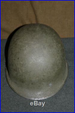 Original Late WW2/Korean War Front Seam U. S. Army M1 Helmet withPara Straps, Named