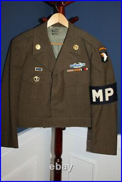 Original Late WW2 U. S. Army 101st Airborne & MP's Patched Ike Jacket withGI Stamps