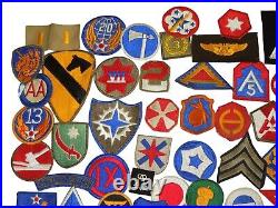 Original Lot of 90 WWII US Army Military Cut Edge Patches Infantry Cavalry