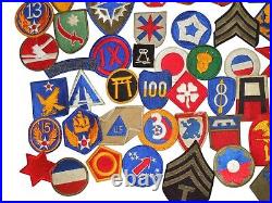 Original Lot of 90 WWII US Army Military Cut Edge Patches Infantry Cavalry