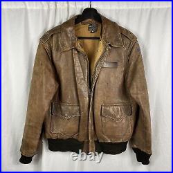 Original Named WWII Army Air Corp Leather A-2 Jacket Size 44