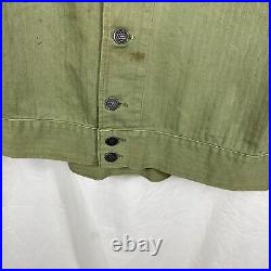 Original Named WWII US Army 1st Pattern HBT Jacket Large Size