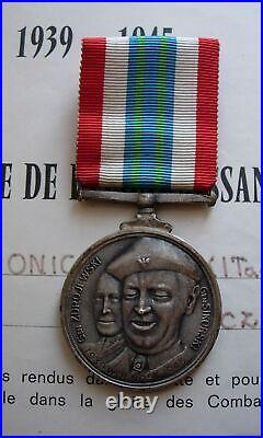 Original POLISH POLAND Pologne WWII Army in FRANCE, medal, LARGE diploma, rare