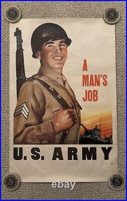 Original Post WWII Poster A Man's Job US Army 25x38