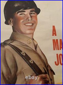 Original Post WWII Poster A Man's Job US Army 25x38