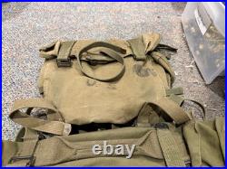 Original Post Wwii Korean War Us Army M1945 Combat Field Pack & Suspenders Set