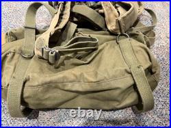 Original Post Wwii Korean War Us Army M1945 Combat Field Pack & Suspenders Set