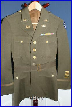 Original Pre WW2 U. S. Army Engineer ID Officer Uniform Jacket withInsignia & Belt