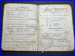 Original Pre-WWII Latvian Army ID Book Soldbuch Latvian War Independence