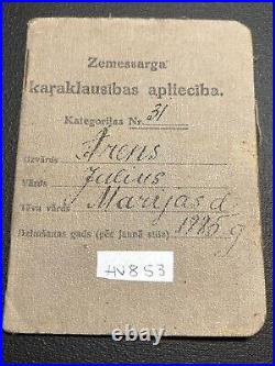 Original Pre-WWII Latvian Army ID Book Soldbuch Latvian War Independence