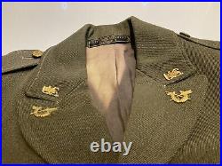 Original Pre WWII U. S. ARMY OFFICERS WOOL COAT & RIDDING BREACH SAM BROWN BELT +