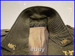 Original Pre WWII U. S. ARMY OFFICERS WOOL COAT & RIDDING BREACH SAM BROWN BELT +