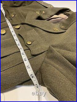 Original Pre WWII U. S. ARMY OFFICERS WOOL COAT & RIDDING BREACH SAM BROWN BELT +