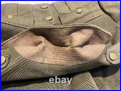 Original Pre WWII U. S. ARMY OFFICERS WOOL COAT & RIDDING BREACH SAM BROWN BELT +