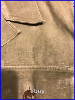 Original Rare WW2 US Army Painted OD Shirt Embroidered Jacket Ryukyu Island