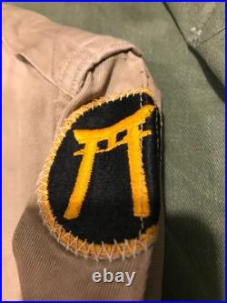 Original Rare WW2 US Army Painted OD Shirt Embroidered Jacket Ryukyu Island