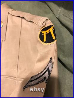 Original Rare WW2 US Army Painted OD Shirt Embroidered Jacket Ryukyu Island