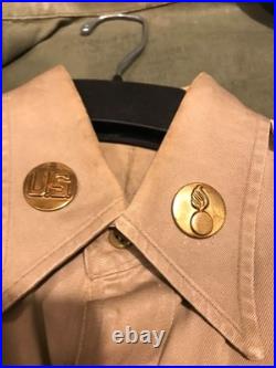 Original Rare WW2 US Army Painted OD Shirt Embroidered Jacket Ryukyu Island