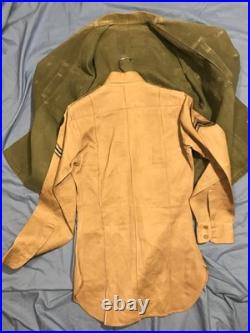 Original Rare WW2 US Army Painted OD Shirt Embroidered Jacket Ryukyu Island