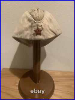 Original Soviet WWII / WW2 Red Army Wartime Pilotka Side Cap Krasniy Voin