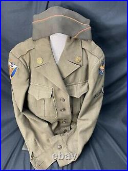 Original U. S. Army WW2 Ike Jacket 4th Air Force Jacket Uniform With Patches & Hat